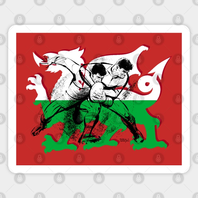 Welsh Rugby by PPereyra Magnet by Pablo Pereyra Art